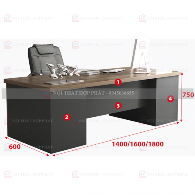 Bàn Làm Việc Cao Cấp Gỗ Thiết Kế BLVCCG008
